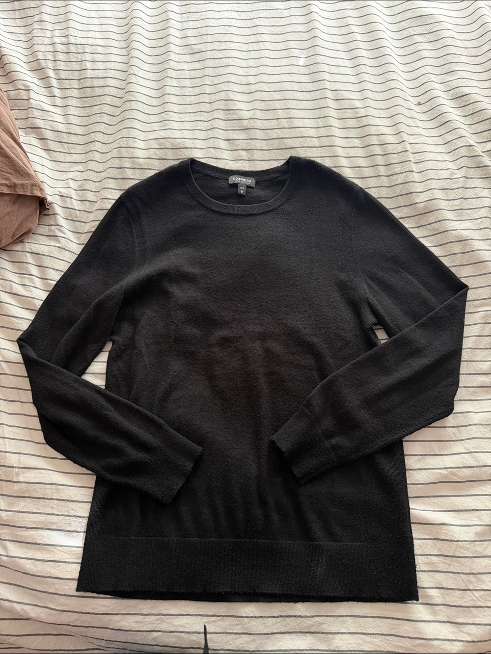 Express Men's Black Crewneck Sweater - Classic Knit